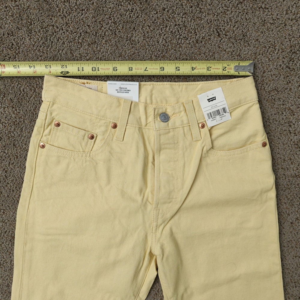 Levis Fresh 501 Cropped Jeans Womens 25x26‎ Yellow High Rise Straight Leg - Picture 11 of 13